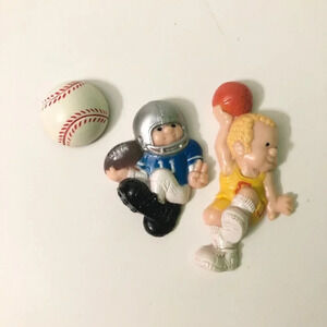 Vintage Sports Magnets Football  Basketball Baseball Collectibles